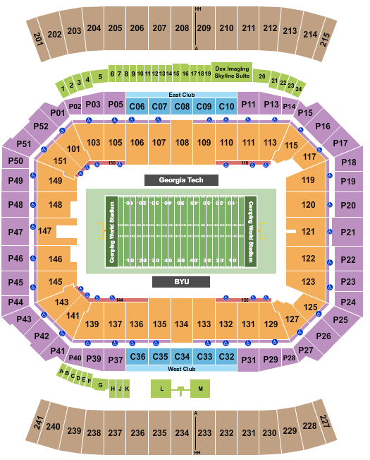 Camping World Stadium Camping World Bowl Seating Chart
